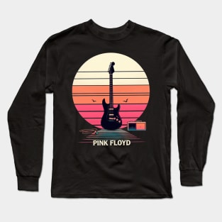 Pink Floyd Retro Guitar and Moon Long Sleeve T-Shirt